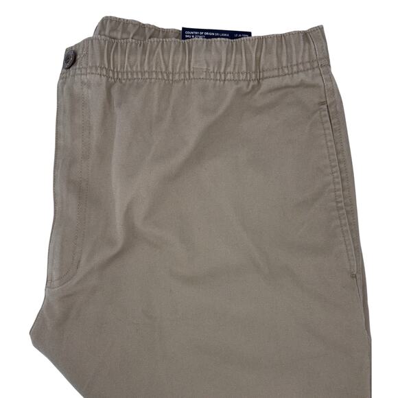 Lands' End Men's Traditional Fit Pants Flat Front Tan Large (36 / 38) Chino NWT - Picture 6 of 14